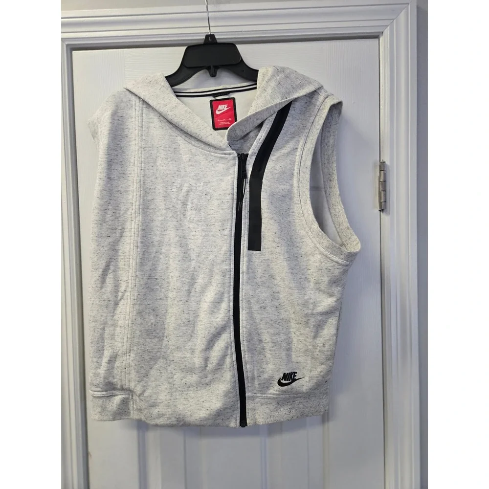 Nike Tech Fleece Sleeveless Full Zip Hoodie Vest Grey 689067-121 Mens XL